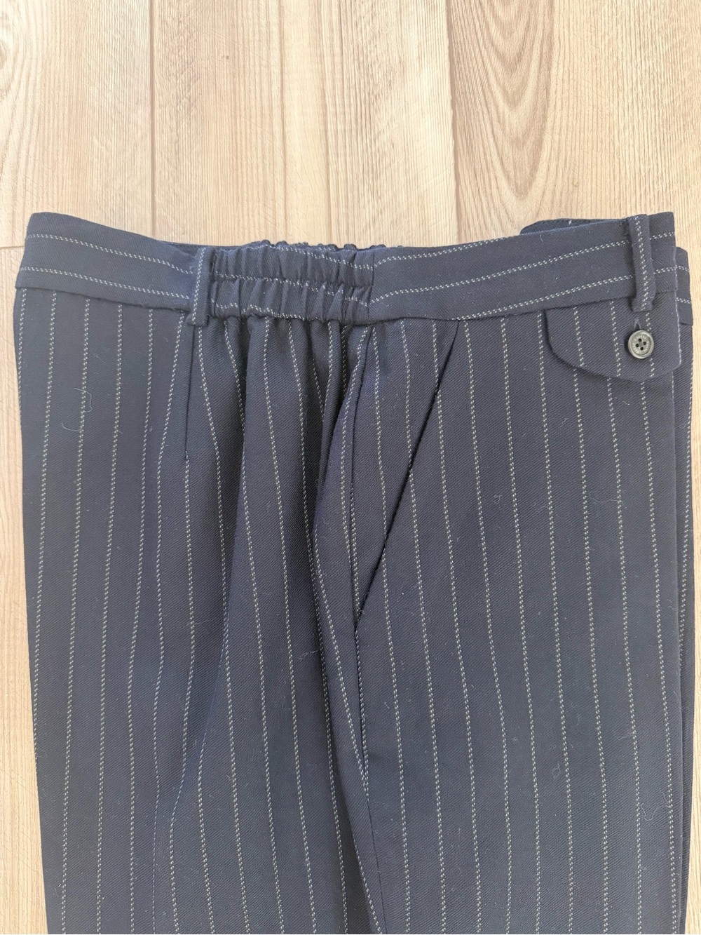 Lauren Ralph Lauren Women’s Navy Wool Pinstriped Trouser Pants Size 16W - Picture 5 of 15